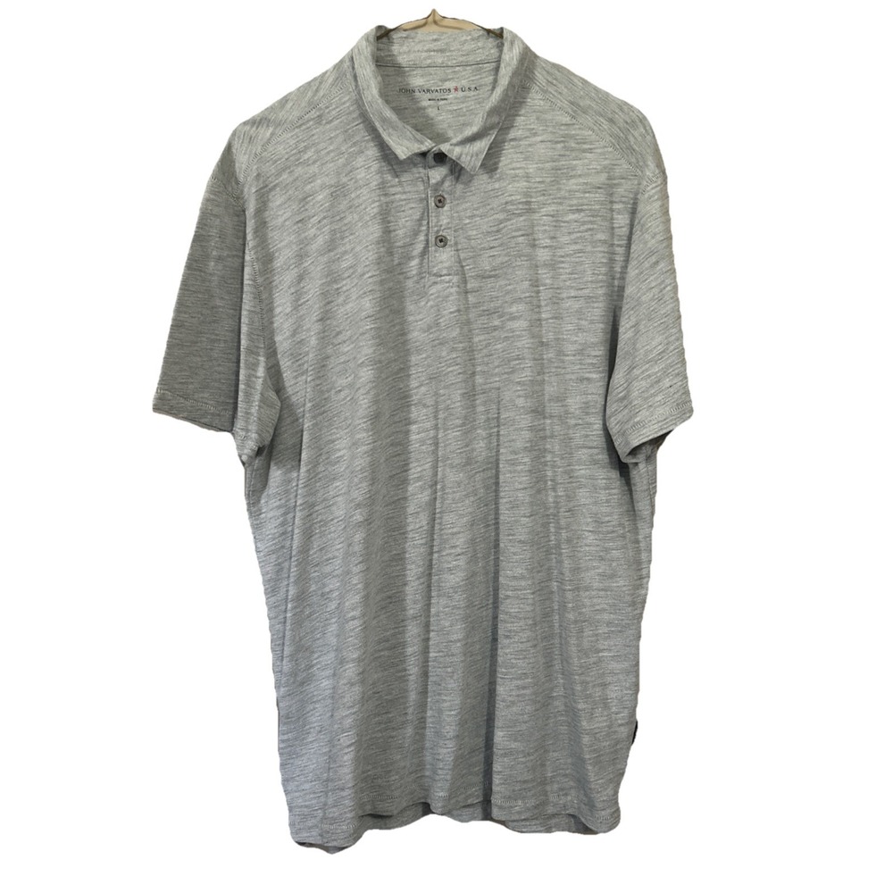 John‎ Varvatos U.S.A. L Men's Short Sleeve Polo Shirt Designer RN102515 CA26889